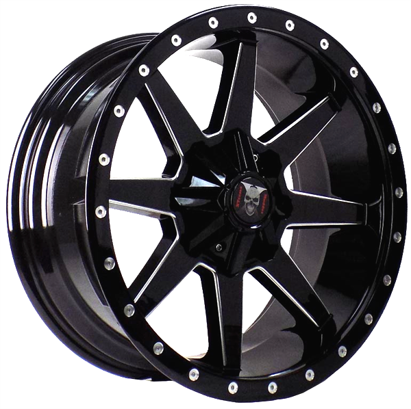 XTREME MUDDER XM-304 1103 20X10-24 8X170 C.B 125 BLACK MILLE DRILL IN HEADLOCK