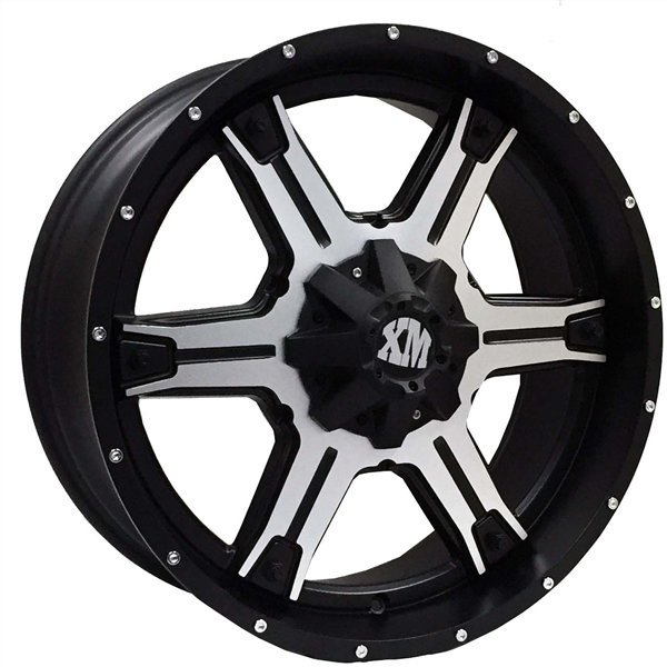 XTREME MUDDER XM-305 159 22X9+0 6X135+6X139.7 C.B 87.10 MATTE BLACK MACHINED FACE & RIVETS**SPECIAL*
