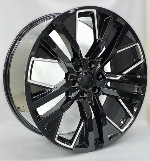 CHEVY GMC REPLICA 61RP002 24X10+30 6X139.7 C.B 78.10 BLACK MILLED ***SPECIAL***