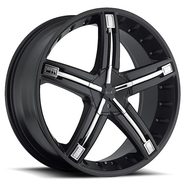 DOLCE DC30 22X9+20 5X115 BLACK-CHROME ACCENTS