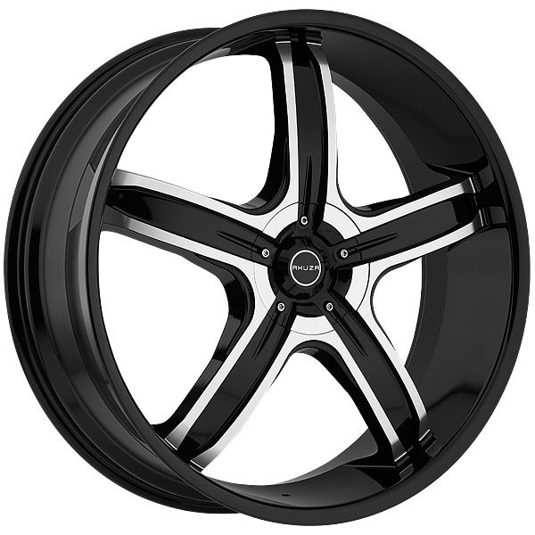 AKUZA 844 26X9.5 6X139.7 C.B 110 GLOSS BLACK MACHINE