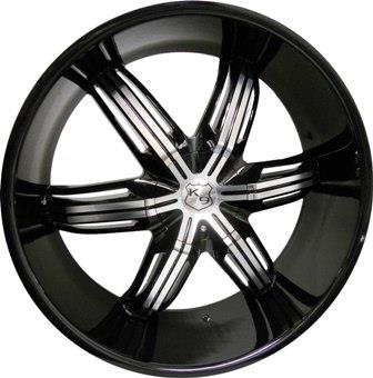 K9 K627 26X10+18 5X115+5X120 C.B 74.10 MACHINE BLACK + LIP