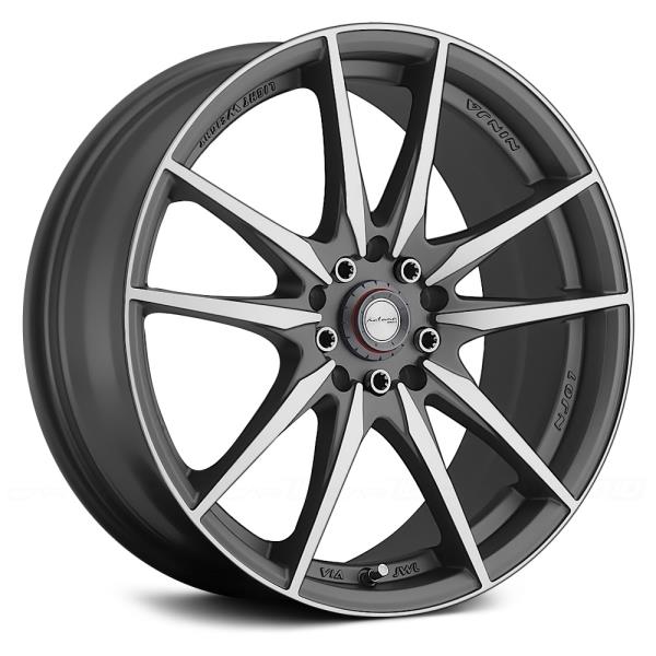 NINJA NJ07 17X7+40 4X100+4X114.3 GRAY W/ MACHINED FACE DFS