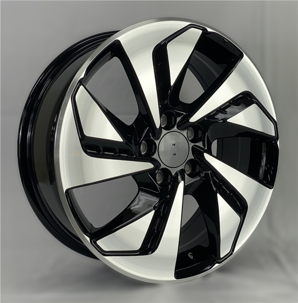 H553 HONDA REPLICA 18X7+50 5X114.3 C.B 64.10 BLACK MACHINE FACE