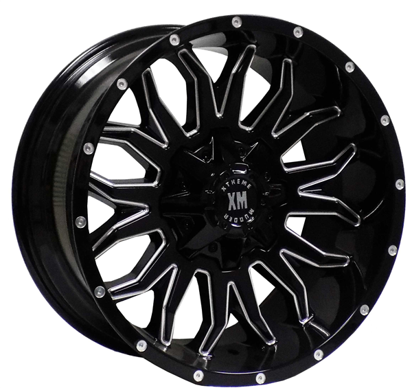 XTREME MUDDER XM-311 20X10-12 5X139.7+5X150 C.B 110 BLACK MILLED *USED/SCRATCH* *d