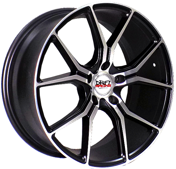 DRIFT RACING 59783 18X8+35 5X100 C.B 73.10 GLOSS BLACK MACHINE FACE [USED][MOUNTED] *d