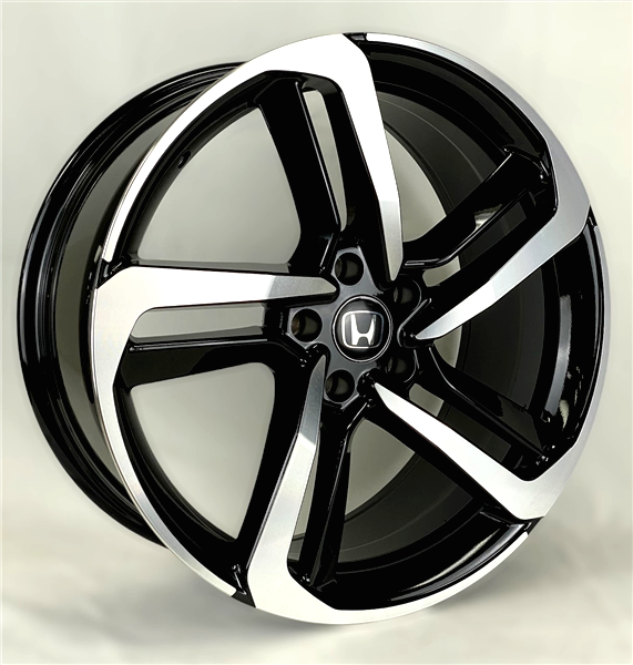 H838 HONDA REPLICA 18X8+35 5X114.3 C.B 64.10 GLOSS BLACK MACHINE FACE