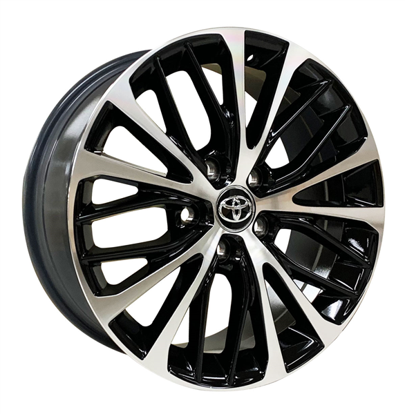 TOYOTA REPLICA 51053 16X6.5+45 5X114.3 C.B 60.10 BLACK MACHINE FACE