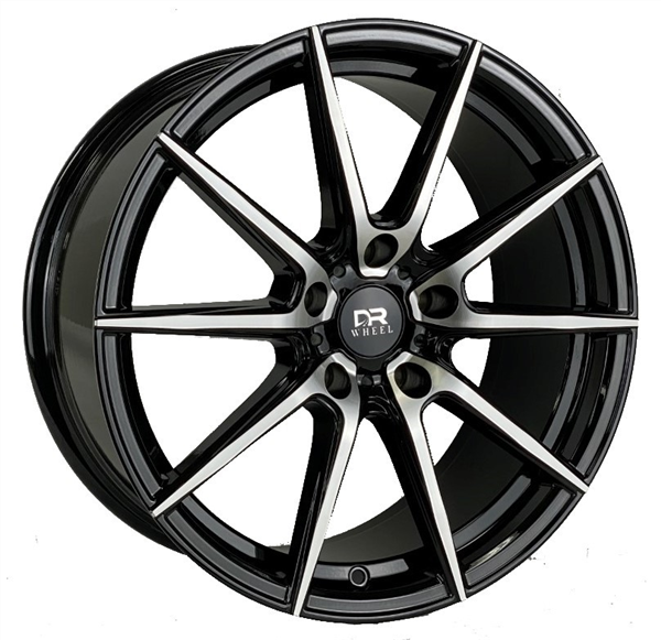DRIFT RACING DR71 AO7001 18X8+35 5X108 C.B 73.10 BLACK MACHINE FACE ** FORGED FLOW FORMED*