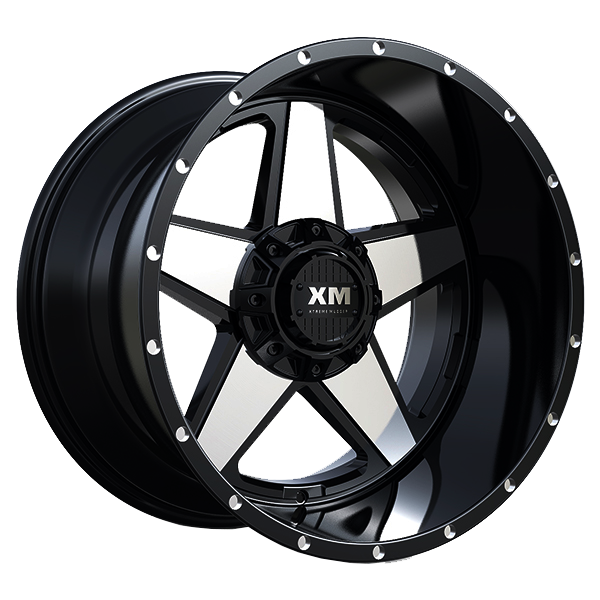 XTREME MUDDER XM-315 A0099 17X9+0 6X135+6X139.7 C.B 78.10 GLOSS BLACK MACHINED FACE