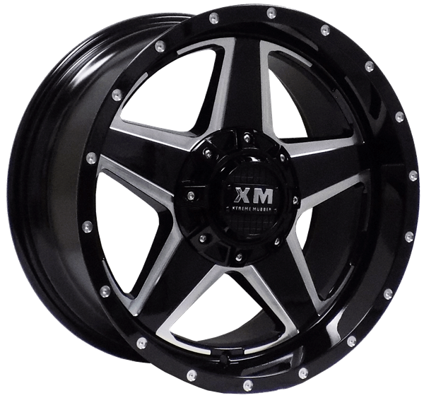 XTREME MUDDER XM-315 17X9-12 6X135+6X139.7 C.B 108.10 GLOSS BLACK MILLED EDGE