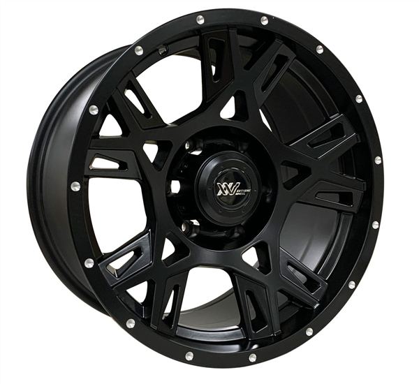 XW029 17X9+12 6X139.7 C.B 110  MATT BLACK MILLING DOTS