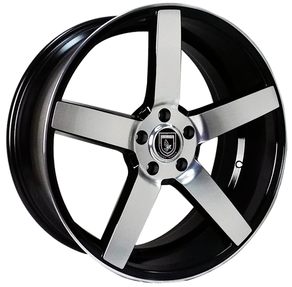 ELEGANTE AS570 STYLE B 20X8.5+35 5X112 C.B 66.60 GLOSS BLACK MF