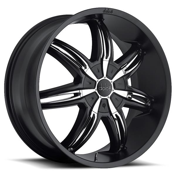 DOLCE DC40 20X8.5+20 5X115+5X120 MATTE BLACK W/ CHROME ACCENTS