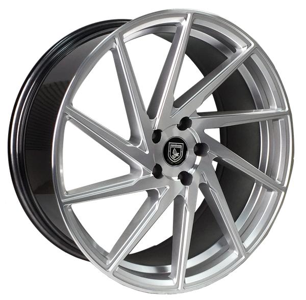 ELEGANTE E-11 1256 20X10+42 5X112 C.B 66.55 HYPER SILVER MACHINE*STAGGERED*