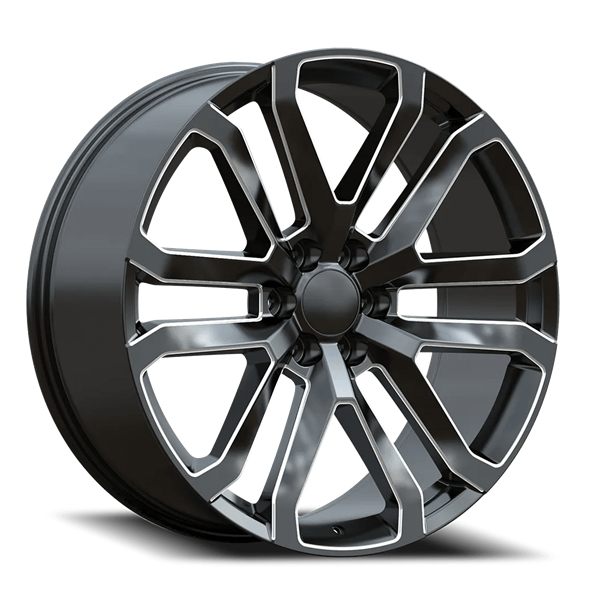 2107 GMC/CHEY REPLICA 22X9+31 6X139.7 C.B 78.10 BLACK MILLED