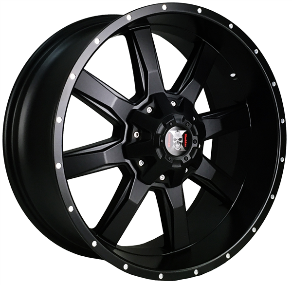 XTREME MUDDER XM-201 A861 20X9+0 6X135+6X139.7 C.B 108.10 SATIN BLACK MILLING DOTS
