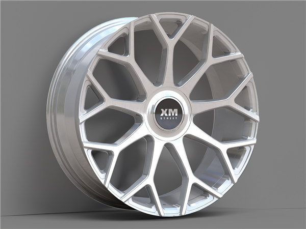 XM STREET XM-608X 22X8.5+35 5X108+5X114.3 C.B 74.10 SILVER BRUSHED *FLOATING CAP*