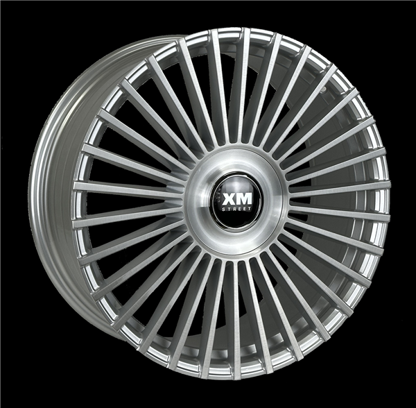 XM STREET XM-612 22X8.5+35 5X108+5X114.3 C.B 73.10 SILVER BRUSH *FLOW FORMING**FLOATING CAP*