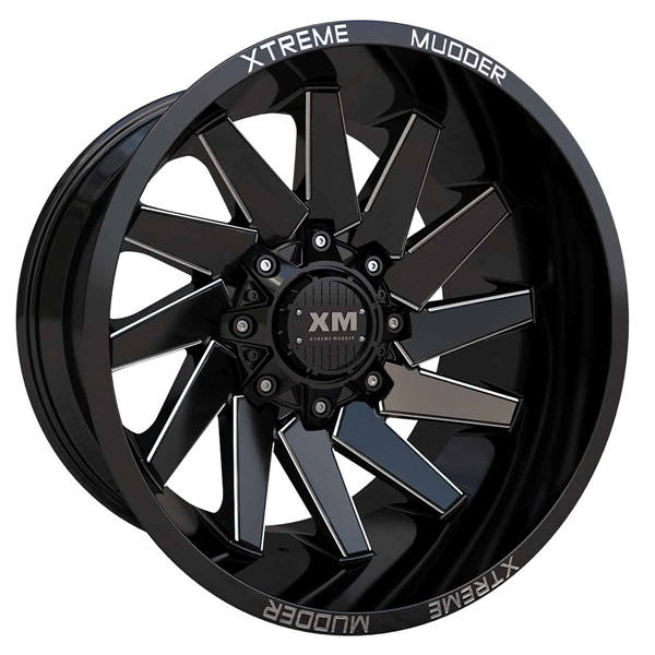 XTREME MUDDER XM-344 20X10-6 6X135+6X139.7 C.B 108 GLOSS BLACK MILLED