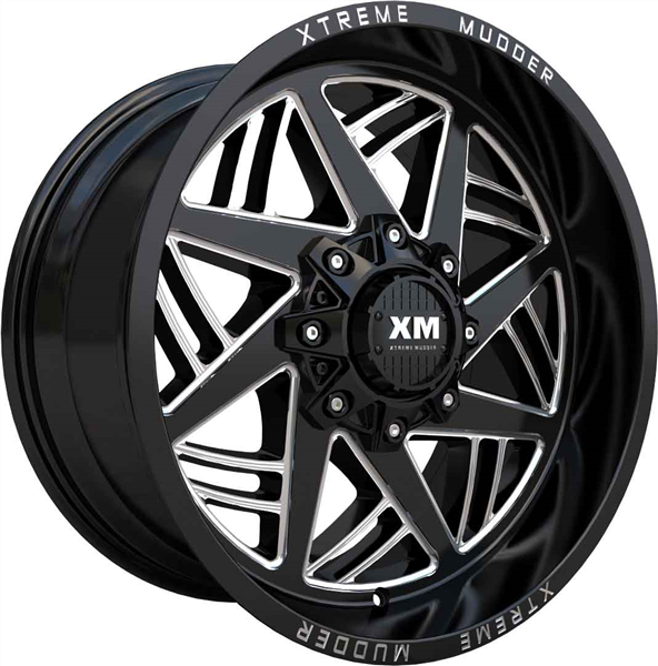 XTREME MUDDER XM-345 20X10-6 6X135+6X139.7 C.B 108 GLOSS BLACK MILLED
