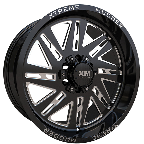 XTREME MUDDER XM-347 20X10-6 5X139.7+5X150 C.B 110 GLOSS BLACK MILLED