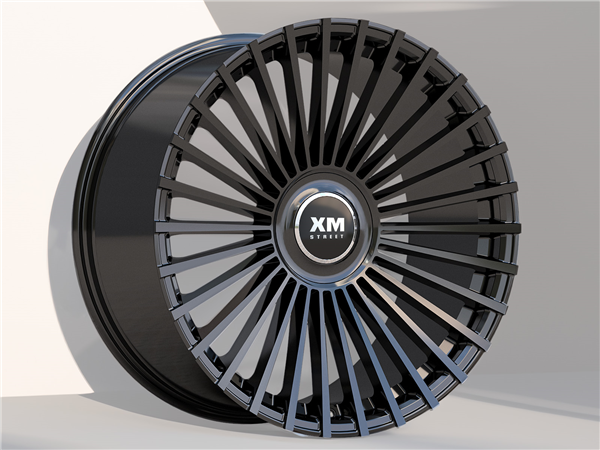 XM STREET XM-612 22X9.5+25 6X135+6X139.7 C.B 87.10 GLOSS BLACK *FLOW FORMING**FLOATING CAP*