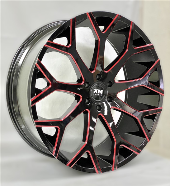 XM STREET XM-608 26X10+30 6X139.7 C.B 78.10 BLACK RED MILLING