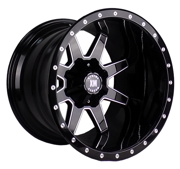 XTREME MUDDER XM-304 1103 20X12-44 6X135+6X139.7 C.B 106 BLACK MILLED DRILLED IN HEADLOCK