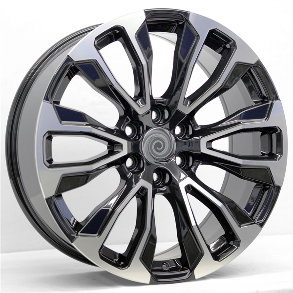 2119 CHEVY, GMC, CADILLAC REPLICA 26X10+31 6X139.7 C.B 78.10 BLACK MACHINE FACE
