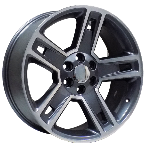 LT557 CHEVY SILVERADO REPLICA 779 24X10+30 6X139.7 C.B 78.10 GUNMETAL MACHINE FACE