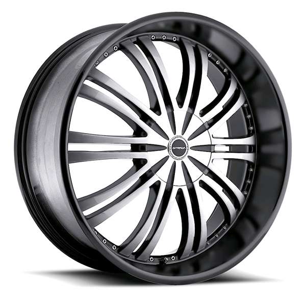 STRADA VENTI 22X8.5 5X114.3+5X120 BLACK MACHINE FACE LIP