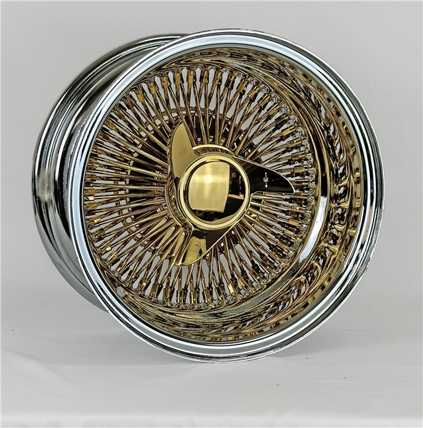 13X7 REV 100 SPOKE K/O GOLD CENTER 5X114.3+120.65+127