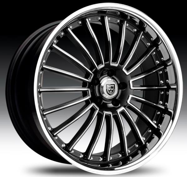 LEXANI LSS-11 20X8.5+40 5X114.3 C.B 74.10 BLACK MACHINED W/ STAINLESS LIP