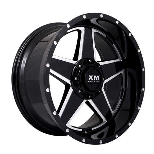 XTREME MUDDER XM-315 5361 22X12-44 5X139.7+5X150 C.B 110 GLOSS BLACK MILLED EDGE