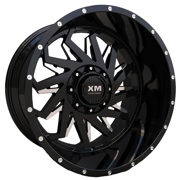 XTREME MUDDER XM-330 1266 26X14-76 5X139.7+5X150 C.B 110 GLOSS BLACK MILL EDGE DOT
