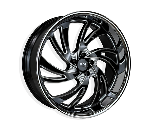 XM STREET XM-616 24X10+15 5X115 C.B 74.10 BLACK MILLED SS LIP