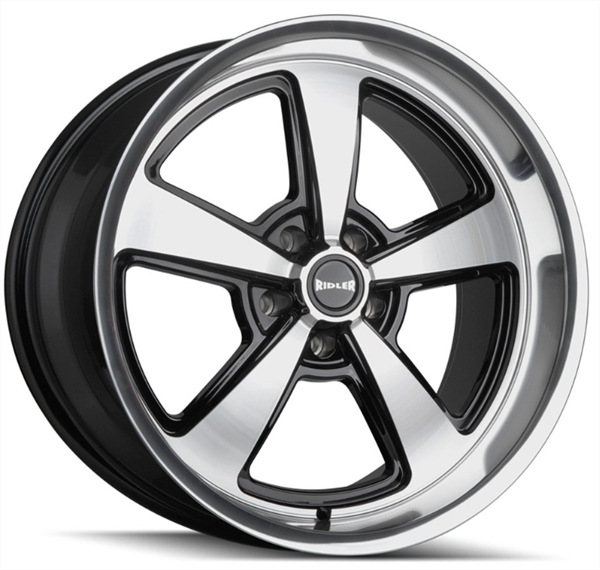 RIDLER TYPE 652 20X10+0 5X114.3 C.B 83.82 GLOSS BLACK WITH DIAMOND CUT FACE & LIP
