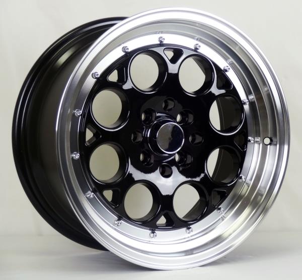 L431 16X8+25 4X100+4X114.3 C.B 73.1 GLOSS BLACK MACHINE LIP