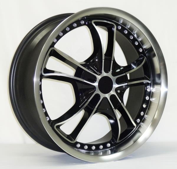 L283 18X7.5+42 5X100+5X114.3 C.B 73.1 BLACK MACHINE FACE AND LIP