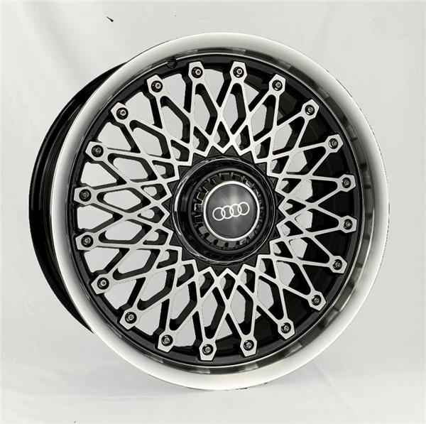 REPLICA XW039 18X8+35 5X112+5X114.3 C.B 73.10 BLACK POLISHED MACHINE FACE**AUDI  FLODED CAP**SPECIAL