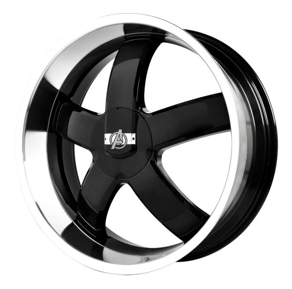 AVENGER A32 18X8+38 5X100+5X115 C.B 73.1 BLACK MACHINE LIP (NO CAP)