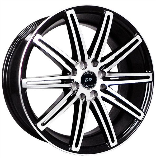 DRIFT RACING 10553 17X7.5+38 4X100+4X114.3 C.B 73.10 GLOSS BLACK/MACHINE FACE