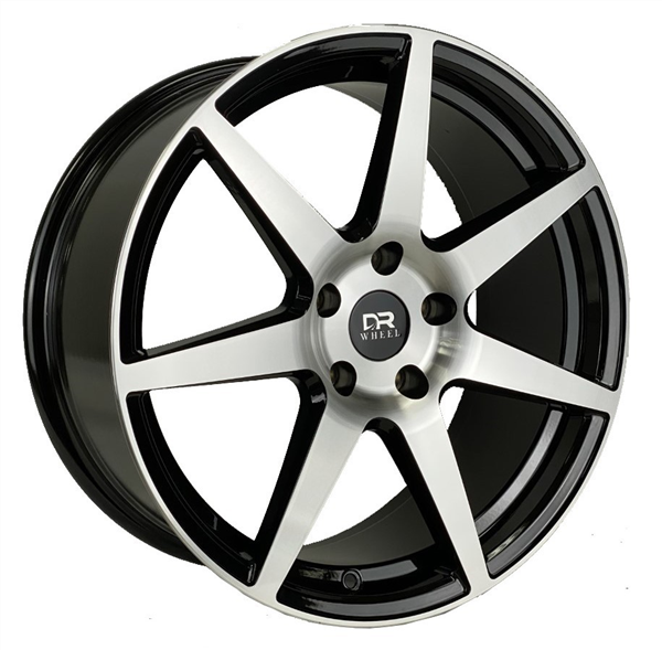 DRIFT RACING DR72 AO7002 18X8+35 5X114.3 C.B 73.10 BLACK MACHINE FACE