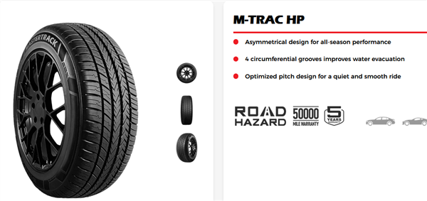 235/45R18 MASTERTRACK M-TRAC HP 94W 420A-A 50K+ROAD HAZARD