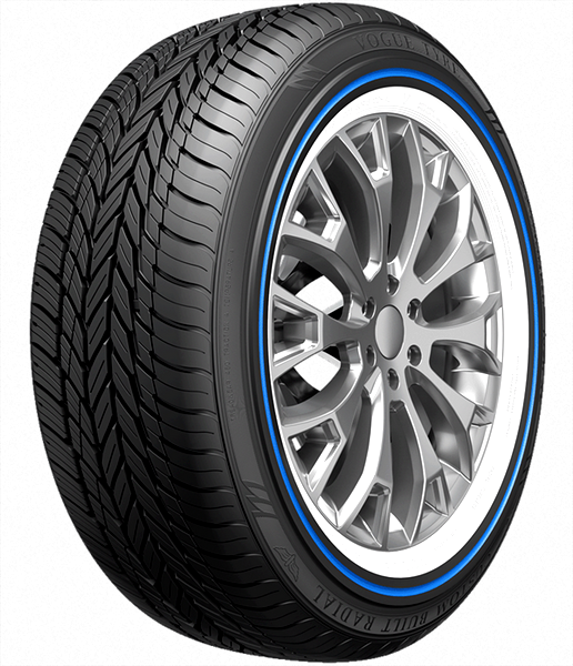 215/70R15 VOGUE CUSTOM BUILT RADIAL VIII 103H XL WHITE/BLUE STRIPE
