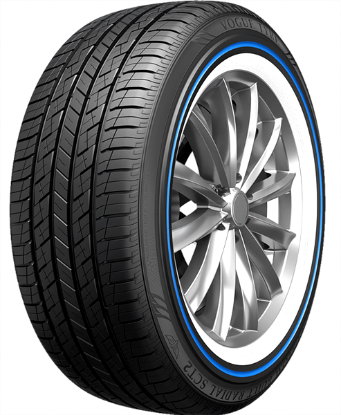 285/45R22 VOGUE CUSTOM BUILT RADIAL SCT2 114H XL WHITE/BLUE STRIPE