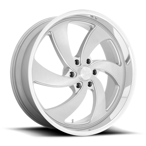 US MAGS U134 DESPERADO 24X9 6X139.7 +25MM 78.4 SILVER BRUSHED FACE DIAMOND CUT MILLED