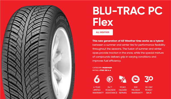 205/55R17 ARMSTRONG BLU-TRAC PC FLEX 95V XL M+S 3PMSF 50K+ROAD HAZARD