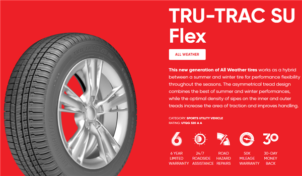 235/60R16 ARMSTRONG TRU-TRAC SU FLEX 100H M+S 3PMSF + ROAD HAZARD